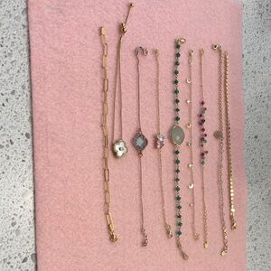 Sterling Silver 925 Gold and Rose Plated Bracelets - 9 Pieces